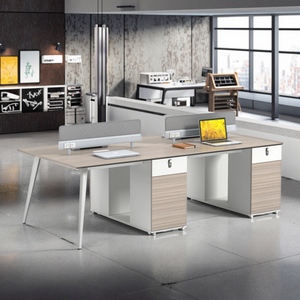 Multifunzione funzione di armadietto di legno personale ufficio Computer scrivania divisoria tavolo da ufficio per 4 persone - Product Image 3