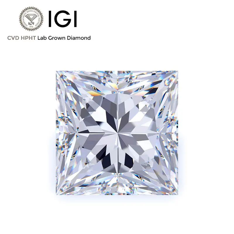 Gigi/GIA uomo ha fatto diamanti CVD 1 carato 2ct 3ct VVS diamante reale HPHT prezzo Per carato taglio principessa diamanti certificati GIA
