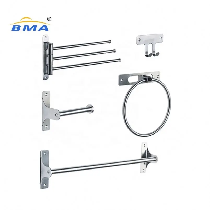 Moderno di marca nomi di parti metalliche ss accessori per strumenti di raccordi in acciaio inox da bagno ware accessorio per il bagno set