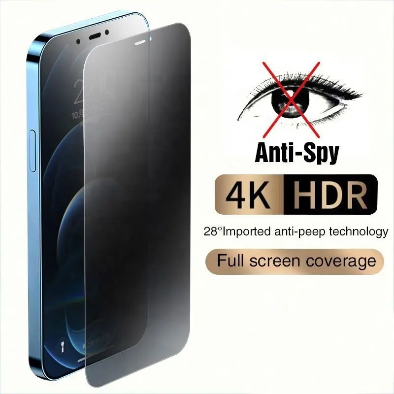 2024 film pelindung layar kaca tempered anti-mata-mata privasi ponsel untuk Iphone 15 Pro Max 11 12 13 14 Plus
