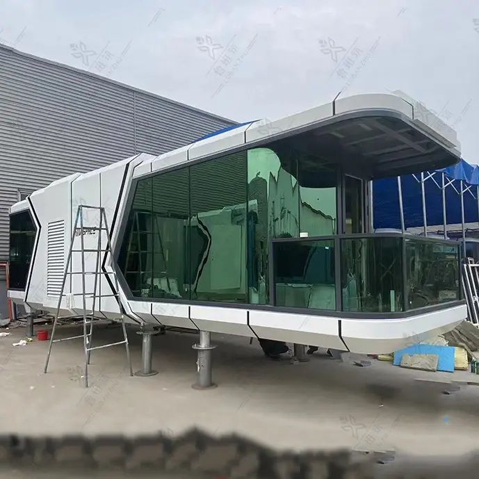 Apple tiny home prefabricated container house steel structure smart system pod modern capsule house