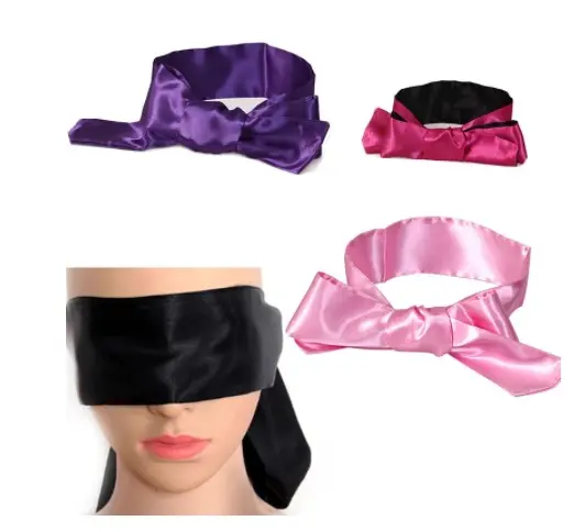 Sexy Eye Mask Blindfold Handcuff Restraint Flogger Whip Costume Silk Satin Tie Eye Shade Cover Band Blinder
