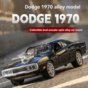 Diecast Model Car 1:24 Charger 1970 with Sound and Light Pullback Metal Car Model <strong>Toys</strong> Ornament Decorate Car Model - Product Image 2