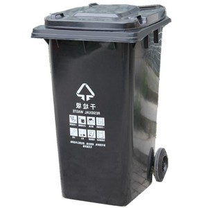 Tekerlekler ile büyük kapasiteli taşınabilir HDPE plastik geri dönüşüm çöp tenekesi - Product Image 1
