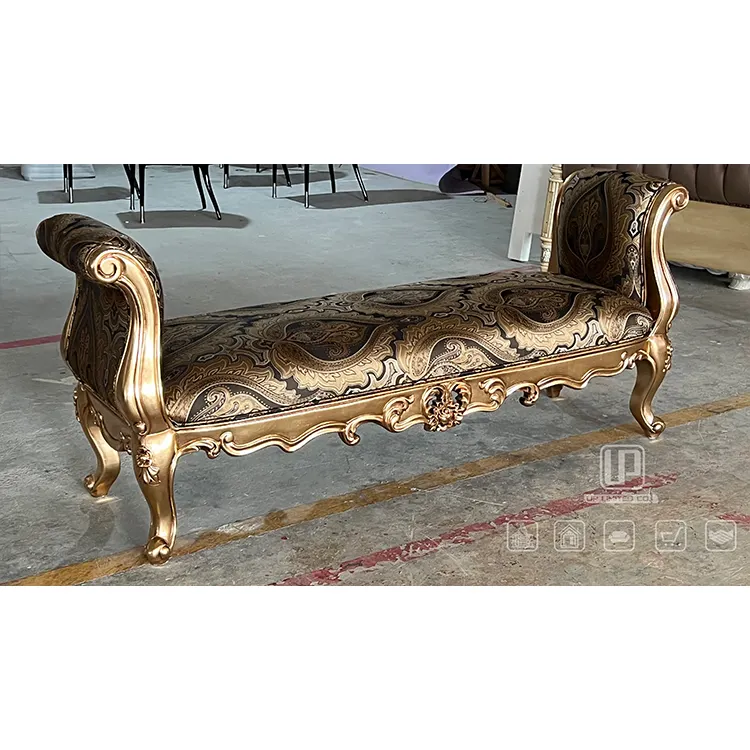 Fabrication de banc antique en bois de luxe contemporain sans décoloration pour chambre à coucher intérieure