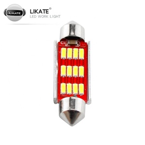 LKT 31mm 36mm 41mm 48mm Festoon Canbus 4014 12SMD C5W <strong>Led</strong> Reading Light Dome Lamp Interior Car Lights <strong>12</strong> <strong>Volts</strong> White - Product Image 4
