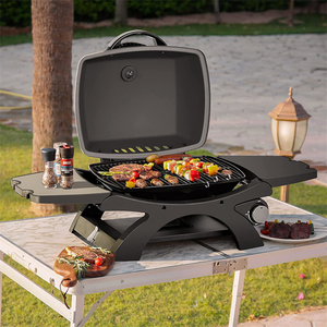 ポータブル屋外キャンプ1バーナーガスグリルBbqグリル折りたたみ式テーブル付き