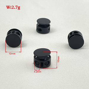 Venta al por mayor de cable de extensión de metal elástico y agujero de cuero doble cuerda de plástico tapón punta cordón bloqueo dibujar - Product Image 2