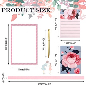 4 Pieces <strong>Notepad</strong> Bundle with Pen Pretty Pink Notepads Pen and Stationary Present Set, 3 <strong>Notebooks</strong> and Golden Pen Gift Set - Product Image 2