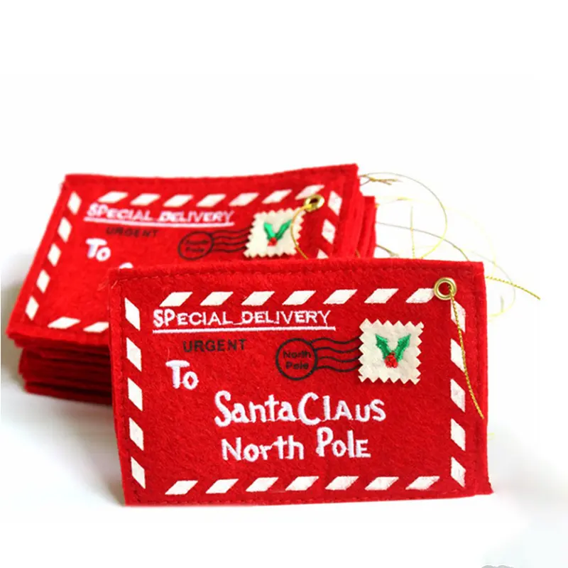 Carta doce saco sentiu Envelope bordado Natal decoração para casa árvore ornamento