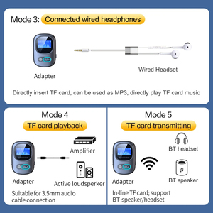 Receptor Bluetooth 5,3 con pantalla LED Aux Bluetooth Adaptador de coche Transmisor de audio inalámbrico para altavoces de TV - Product Image 6