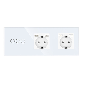 欧盟单电源插座触摸开关USB C型墙壁插座双三壁玻璃插座 - Product Image 2
