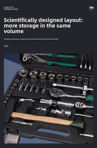 Máy hoặc xe sửa chữa dụng cụ cầm tay Kit bán buôn hộp công cụ thiết lập với trường hợp khó khăn OEM tùy biến - Product Image 3