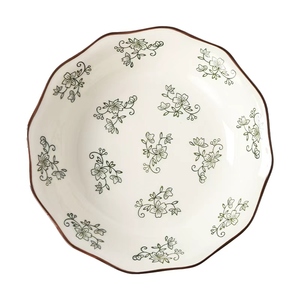 Винтажный зеленый богемный набор керамической посуды с ручной росписью подглазурные наборы посуды - Product Image 6