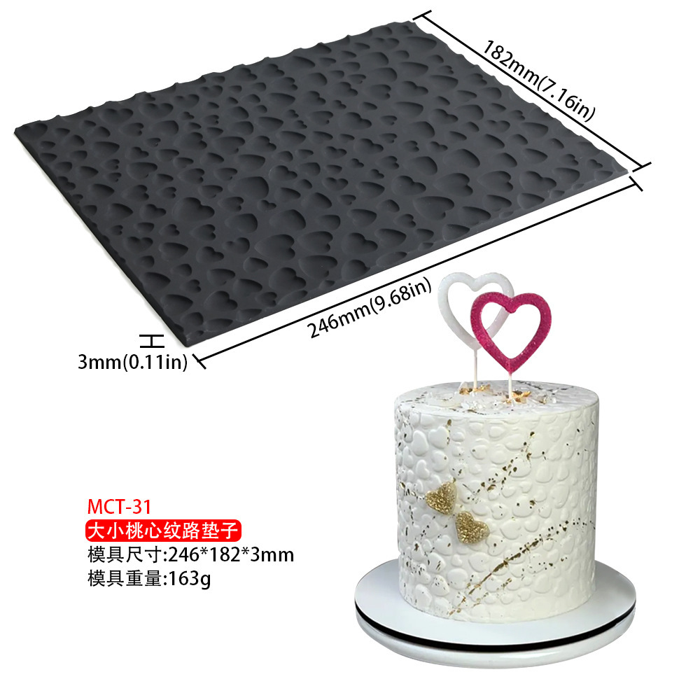 (163g) tapis à motif cœur pêche mct-31