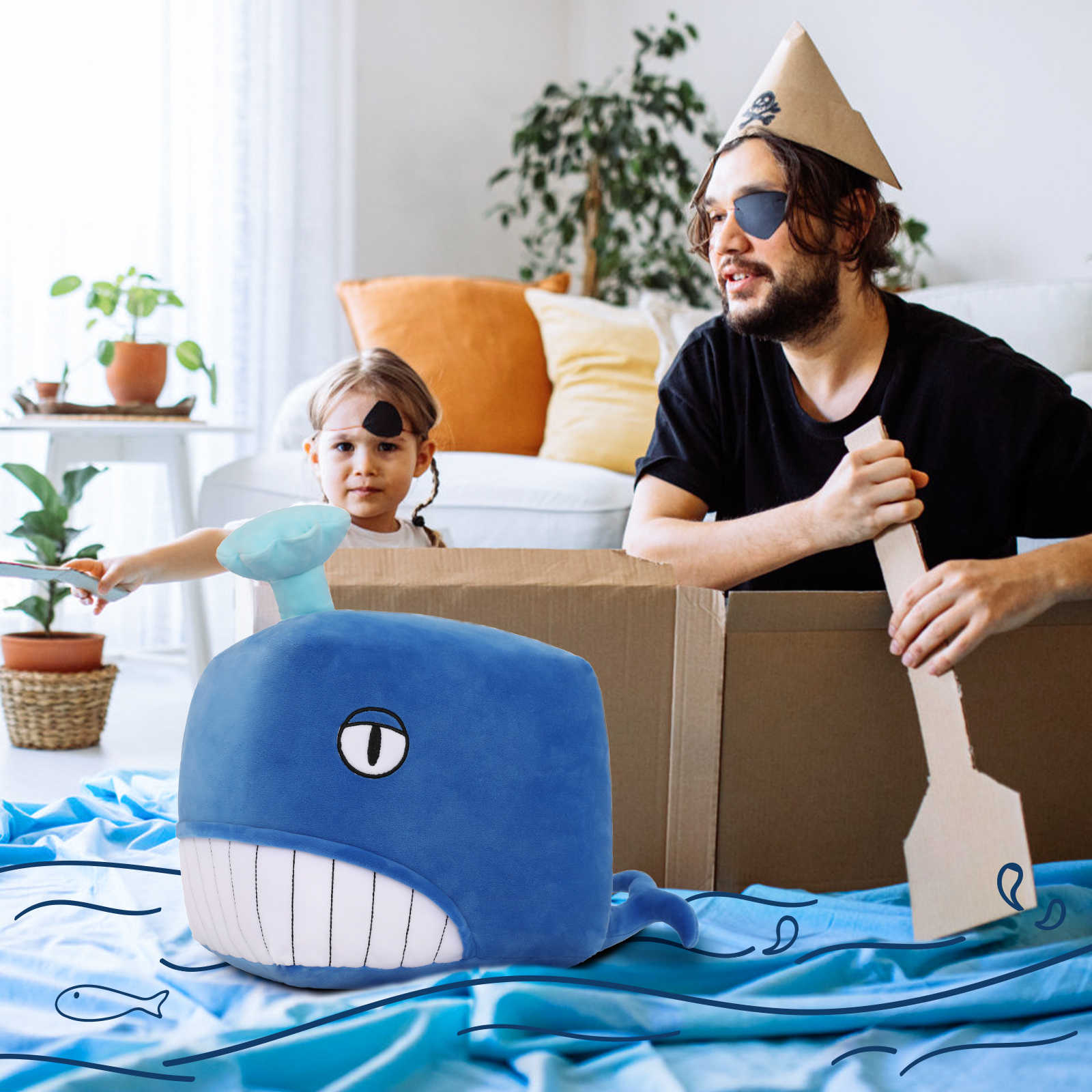 Square Whale Plush Toy