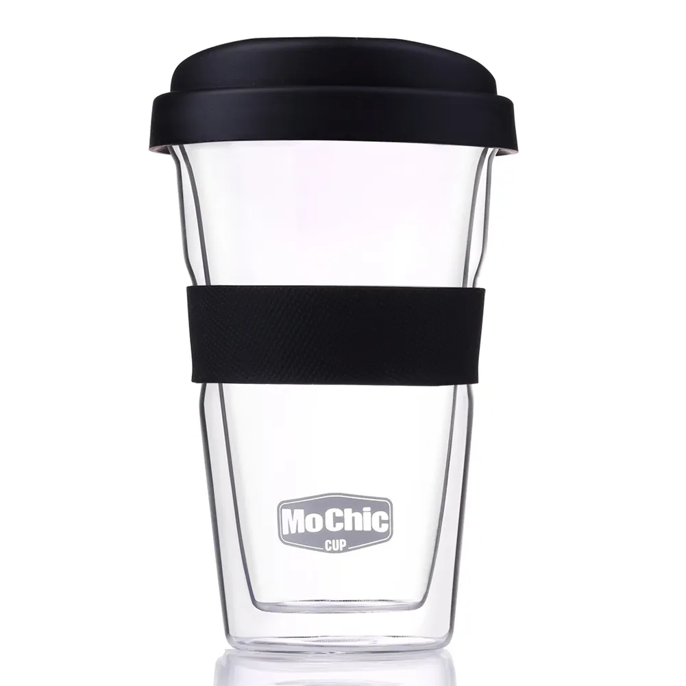 Mochic 300Ml Reusable Travel Mugs Promotional Gift 10Oz Customize Heat-Proof Double Wall Glass Tumblers Coffee Drinking Cup
