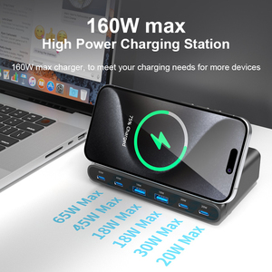 Ab/abd/AU/İngiltere tak 7 in 1 çok fonksiyonlu süper hızlı 65W şarj standı blok PPS PD şarj 4C2A portu ile 15W kablosuz şarj - Product Image 4
