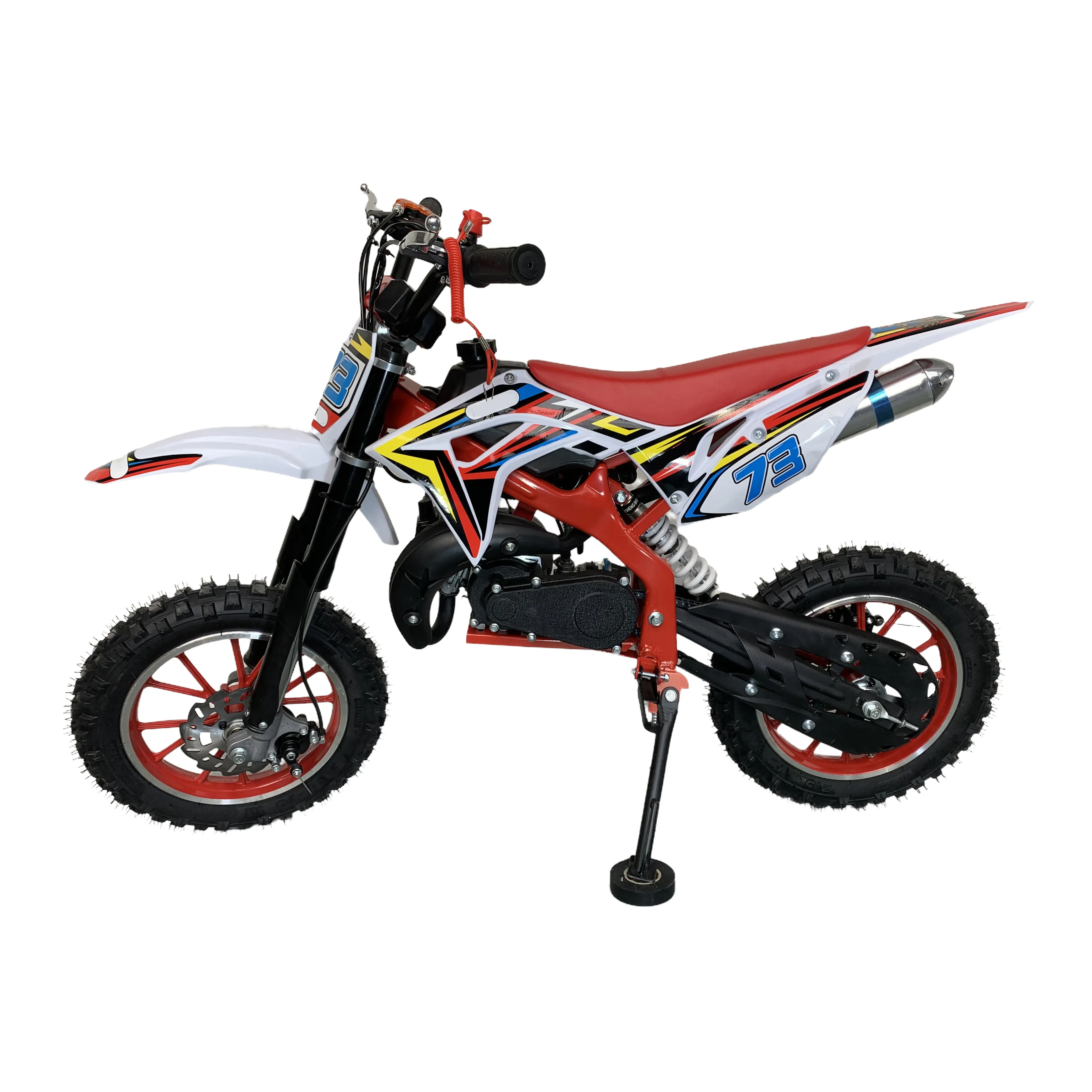 Dirt bike 49cc pas cher mini moto tout-terrain à démarrage par traction pour enfants de 12 ans