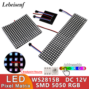 Гибкий светодиодный пиксельный матричный экран SMD 5050-WS2815, встроенный IC, постоянный ток 12 В, 64 или 256 светодиодов, двойной сигнал, модуль с независимой адресацией - Product Image 2