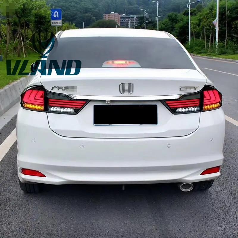 VLAND manufacturer for car rear lamp for honda city 2014-up with turn signal +DRL+ reverse light for Honda city