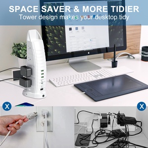 <strong>American</strong> Surge Protector <strong>Power</strong> Strip US Standard Desktop Extension <strong>Socket</strong> 8AC Outlet 4 <strong>USB</strong> a 2TypeC With Switch - Product Image 2