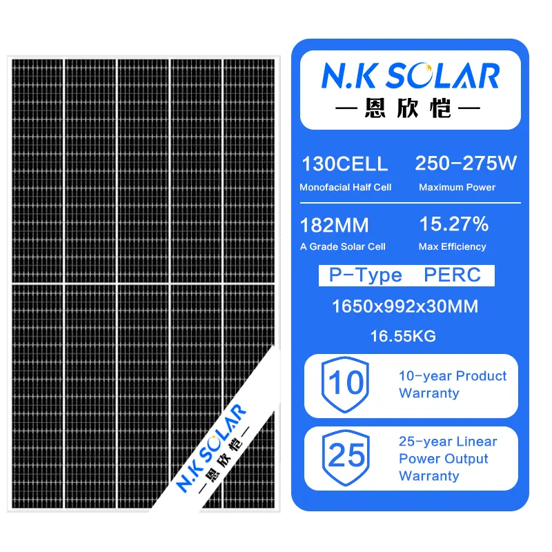 Venta al por mayor panel solar de media celda 180W MONO 250W 270W 280W 260 W 300W 150W 160W 250W panel solar de vatios