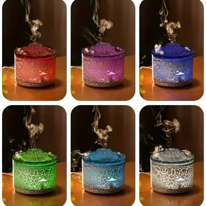 Bunter Flammen-Timer Auto-Off-Diffusor für ätherische Öle Aroma-Luftbe feuchter Tragbarer Vulkan-Luftbe feuchter Aromatherapie-Diffusor - Product Image 2