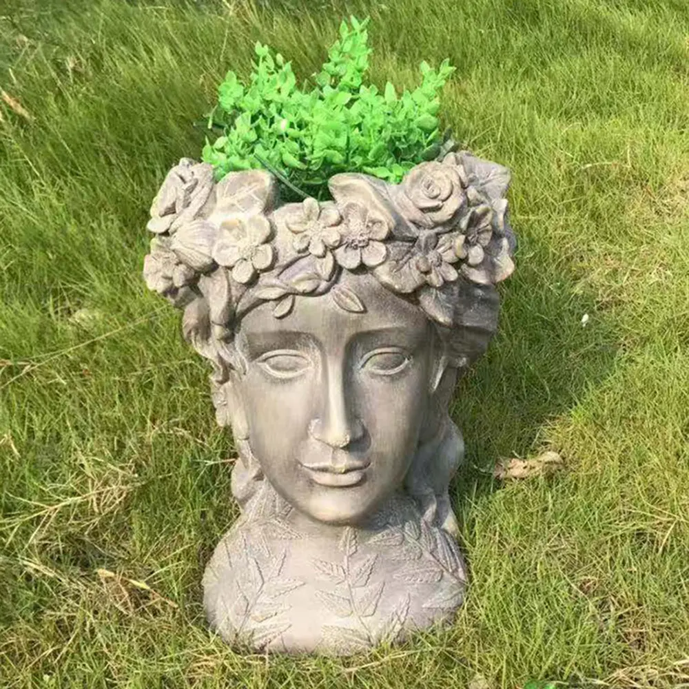 Maceta de estilo romano para decoración de jardín, dama, diosa griega