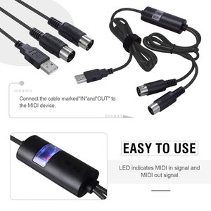Cable MIDI de 5 pines a cable tipo C a cable MIDI para computadora Android Apple