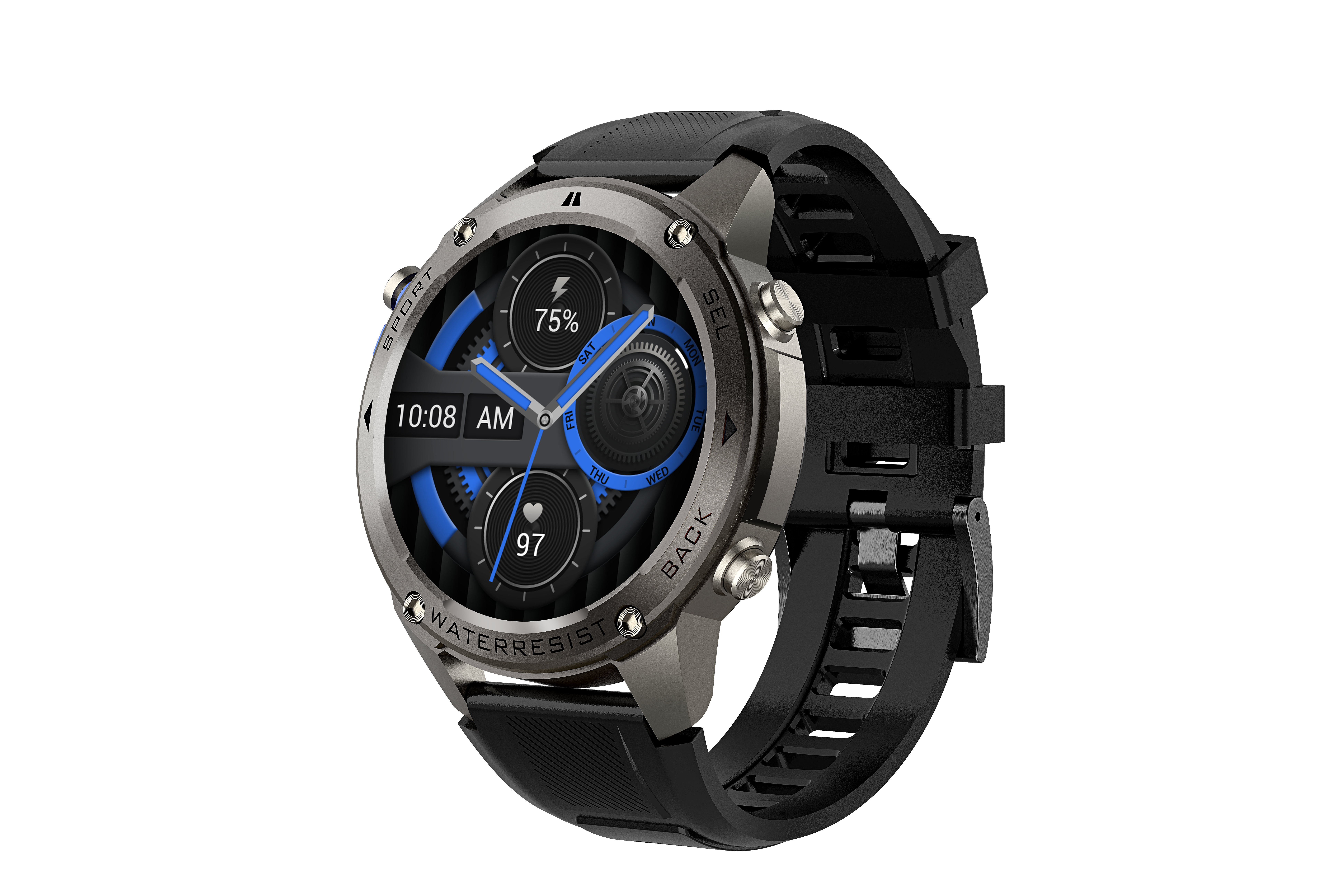 Estuche negro + correas de silicona negra