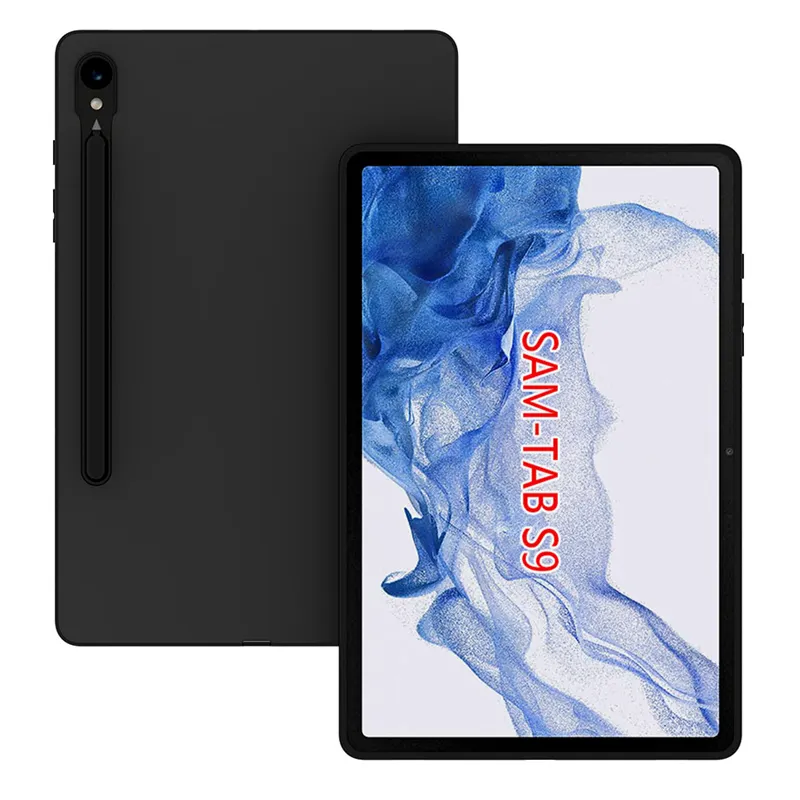 Rugged Black Soft TPU Matte Tablet Case for Samsung Galaxy Tab S9