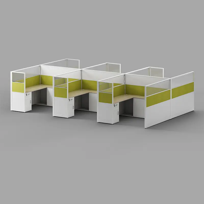 Mesa de computador desmontável para escritório, cubículos de escritório e escritório, mesa de trabalho para 8 pessoas, design moderno