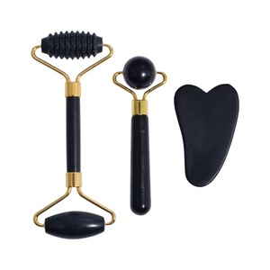 3 in 1 takım yüksek kalite yüz masaj yeşim rulo Gua Sha taş aracı ucuz yüz masajı masaj guguaracı Rouleau De yeşim - Product Image 3