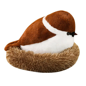 Toptan yumuşak sevimli serçe kuş oyuncak bebek özel peluş Sparrow dolması hayvan ses düğmesi ekleyebilirsiniz - Product Image 4