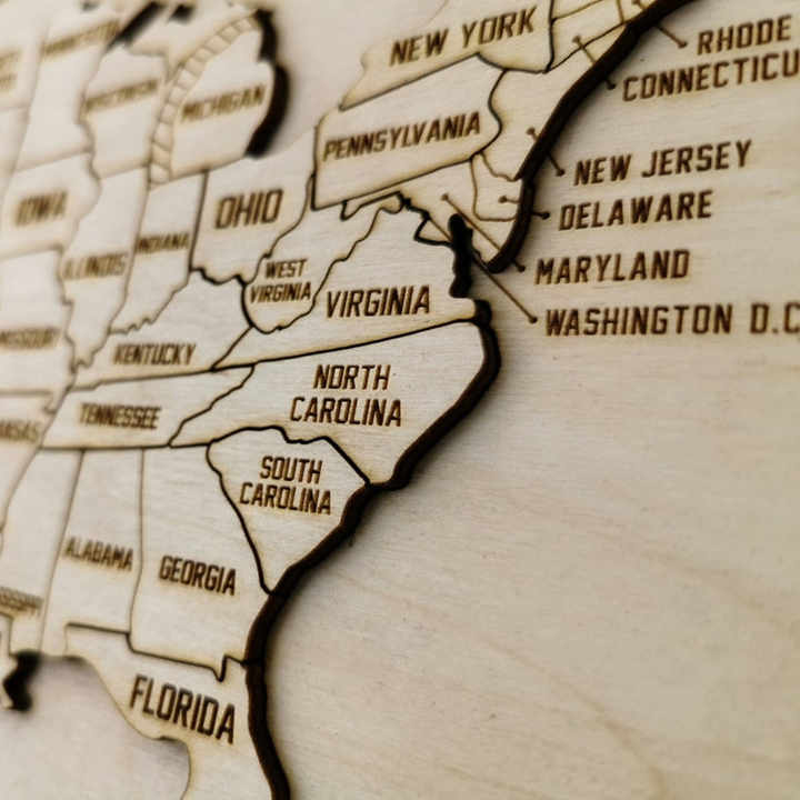 New Arrival 50 States Wood Puzzle United States Map USA Wooden Map for Home Decor