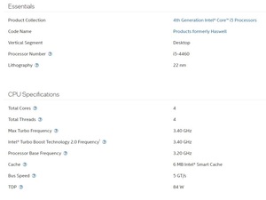 คอมพิวเตอร์ Intel Core I5โปรเซสเซอร์รุ่น4th I5 4460 CPU 4แกนประมวลผลรวม4เธรดทั้งหมด - Product Image 3