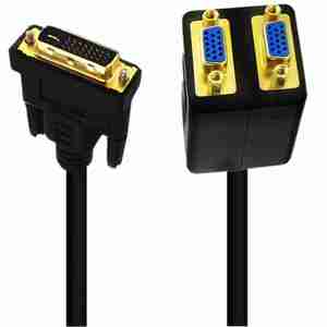 DVI to <strong>VGA</strong> *<strong>2</strong> Twin Connection Cable. <strong>VGA</strong> Computer Connection Cable. DVI (24+5 Pins) Male to <strong>VGA</strong> (15 Pins) Female. - Product Image 5