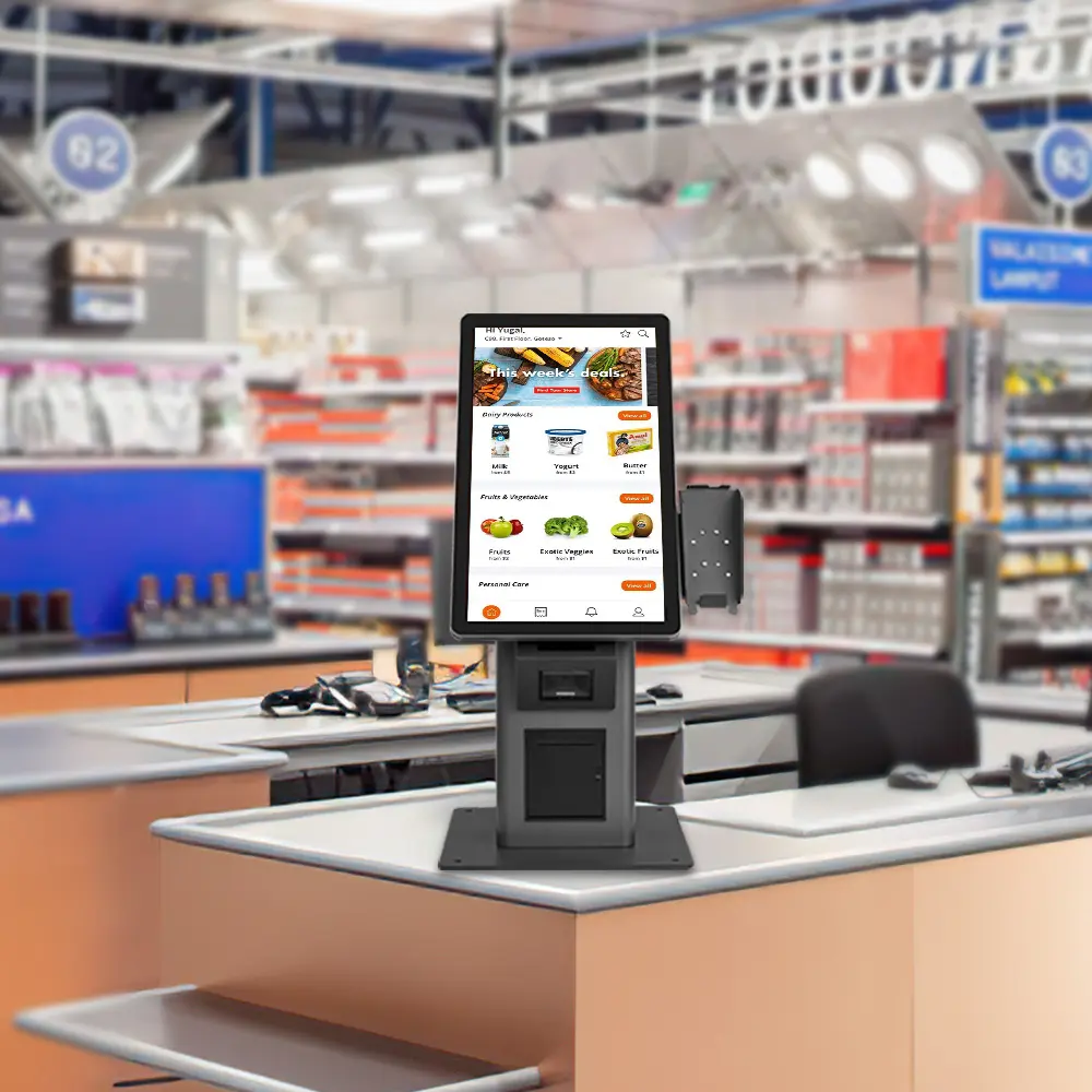 Flexibler kunden spezifischer 15,6/18,5/21,5-Zoll-Touchscreen-LCD-Monitor mit hoher Helligkeit und Pos-Stand-Warteschlange, um den Selbst bestellung kiosk zu bezahlen