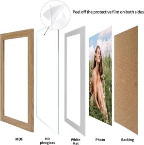 <strong>8</strong>.5x11 High Definition Pine Photo <strong>Frame</strong> Wall Tabletop Display Picture <strong>Frame</strong> with 6x8 Mat for Home Use - Product Image 5