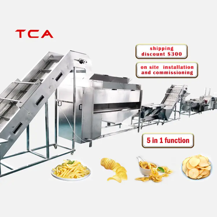 TCA otomatik komple set patates cipsi makinesi kızartma hattı saatte 250kg pringles patates cipsi hattı