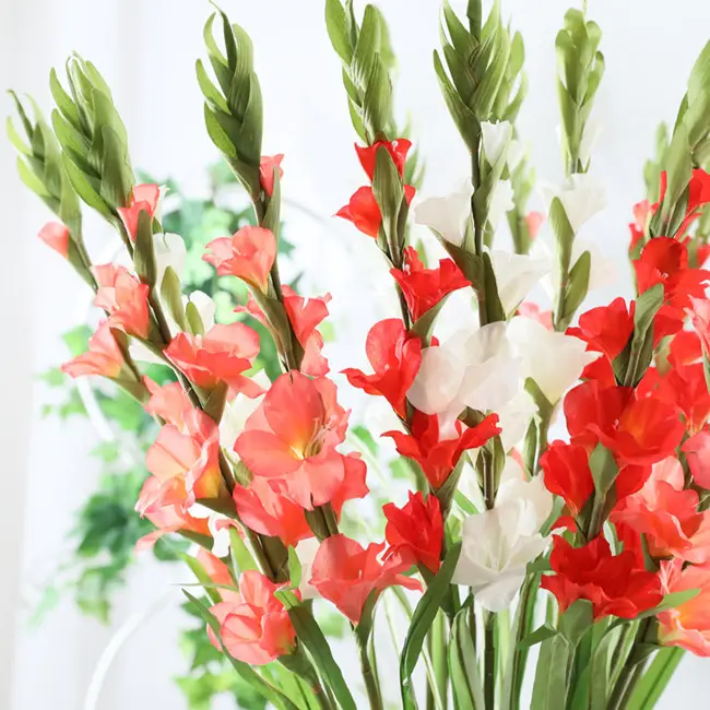 Qslh372c 99cm artificial gladiolus flores de ramos longo