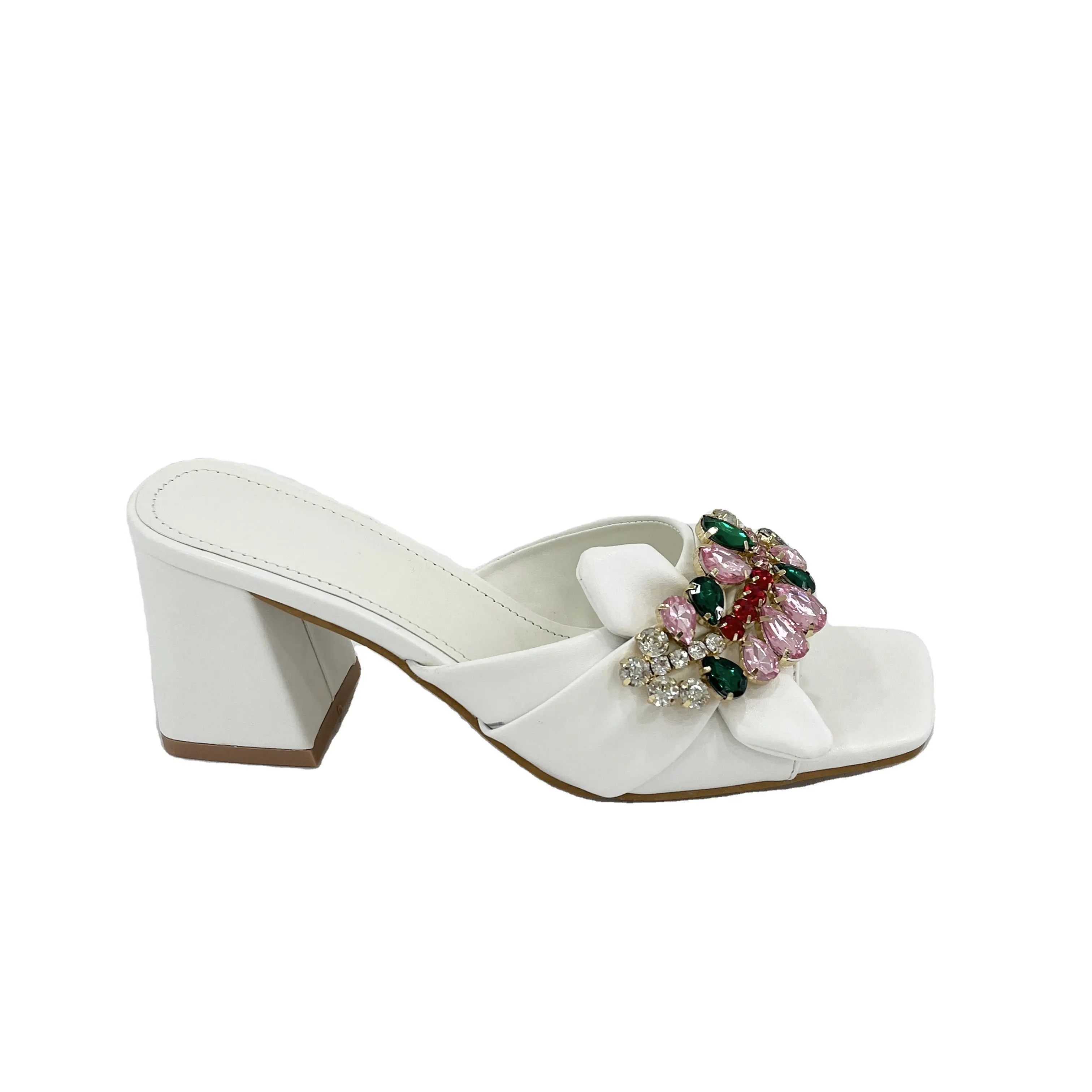 Белые роскошные свадебные шлепанцы, женские туфли на низком каблуке, увеличивающие рост, обувь для женщин, новые стильные женские туфли