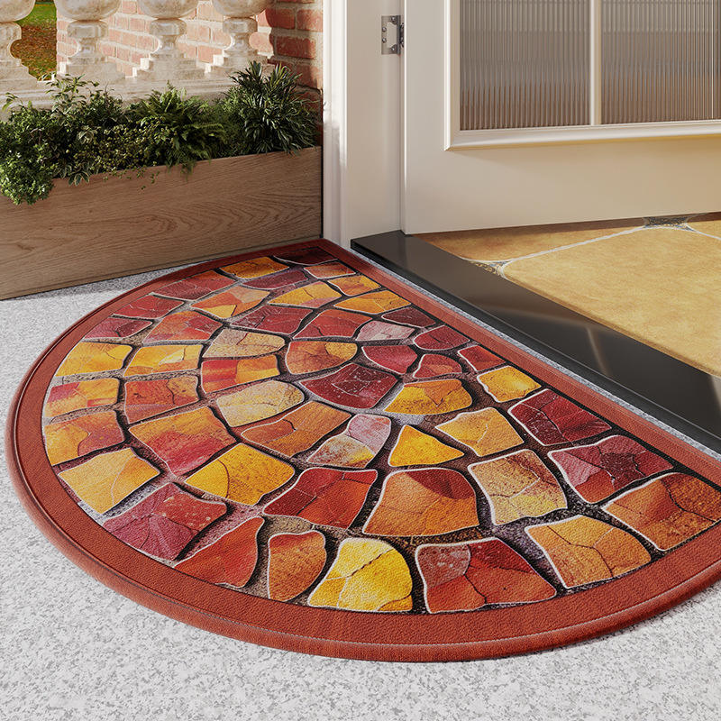 พื้นยางกำมะหยี่ผ้าฝ้ายไม้ไผ่ - สีแดงอิฐหิน