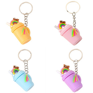 בקבוק חמוד גביע שרשרת ילדה נשים קריקטורה keytrinket זוגות תיק גב מגניב תפאורה תכשיטים תכשיטים אביזרים מפתח מכונית