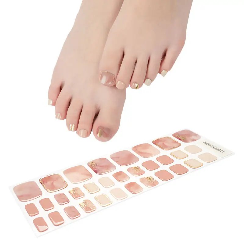 Bandes de gel pour ongles d'orteils semi-durcis Non toxique vernis à ongles enveloppes pédicure Gel autocollants pour ongles avec mini lime à ongles pour lampe UV