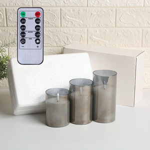 <strong>KL</strong>-LC005 Wholesale Flameless Led Candles Lights in Glass with <strong>Remote</strong> Control Ith Moving Flame for Wedding Party Holiday Decor