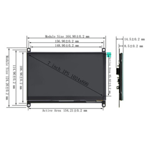 Hot Sale Neuankömmling 7 Zoll Raspberry Pi Display mit HD-MI platine 1024*600 Lcd Screen Module Hohe Auflösung