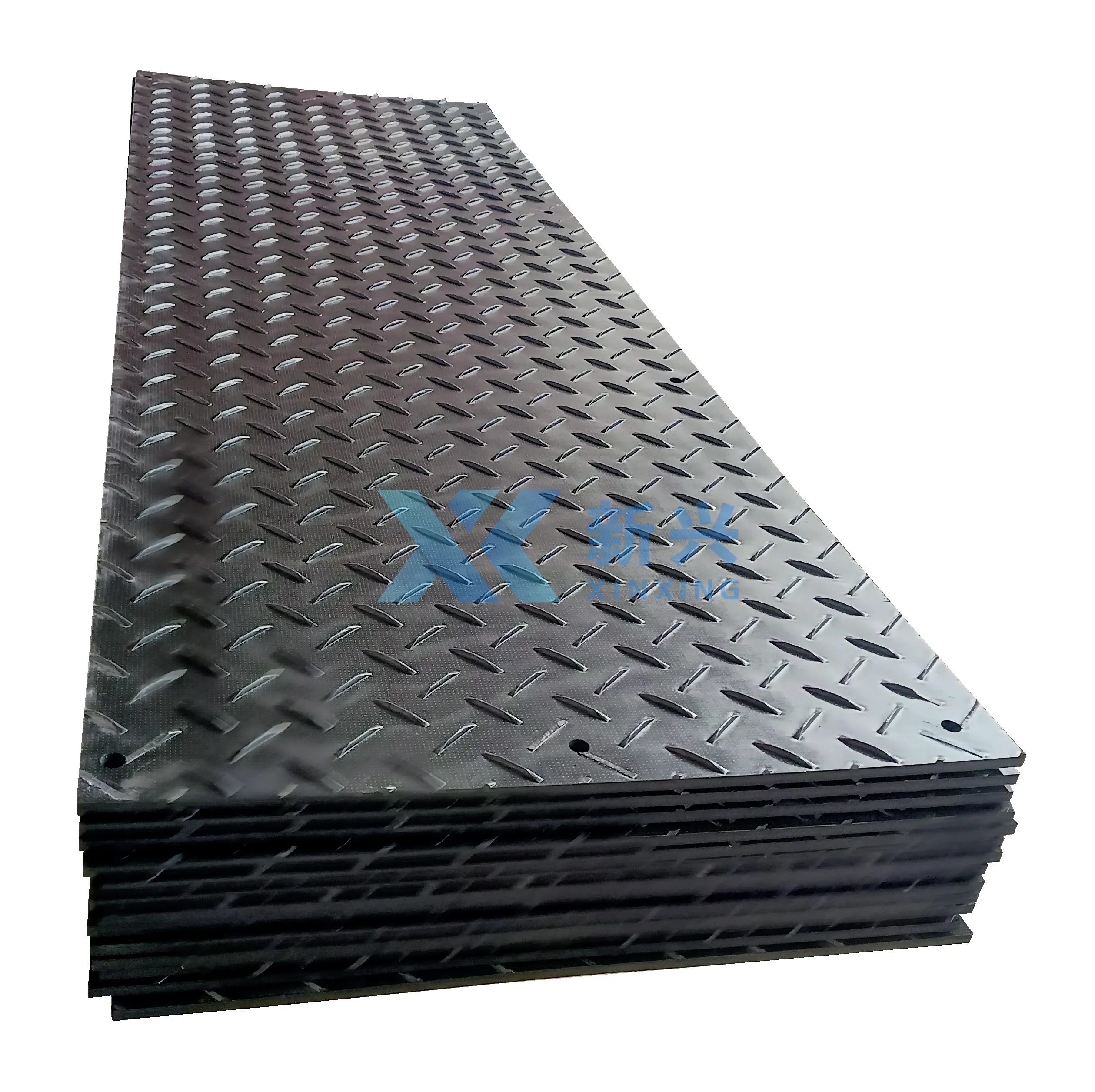 Tappetino stradale temporaneo in HDPE per attrezzature pesanti da 12.7mm di spessore 4x8 tappetino per pista di protezione del suolo in HDPE