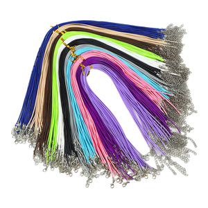 1.5/2mm Waxed Leather Necklace Cord <strong>with</strong> <strong>Clasp</strong> Colorful Necklace Bracelet Chains Necklace <strong>String</strong> Rope Cord for Jewelry Making - Product Image 2